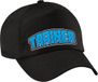 Bellatio Decorations Cadeau pet voor volwassenen - trainer - zwart/blauw