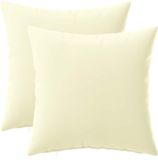 vidaXL Kussensloop 2 stuks HEERLEN Crèmekleurig 50 x 50 cm Polyester