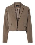 PIECES - PCJARLET CROPPED LS BLAZER - Dames - Grijs - Polyester/Elastaan