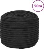 vidaXL Boottouw 12 mm 50 m polypropeen zwart