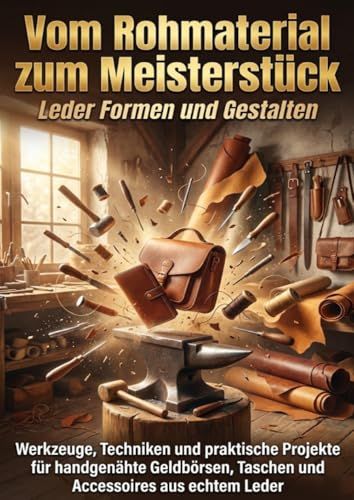 Vom Rohmaterial zum Meisterstück: Leder Formen und Gestalten: Werkzeuge, Techniken und praktische Projekte für handgenähte Geldbörsen, Taschen und Accessoires aus echtem Leder