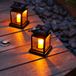 Merkloos / Sans marque Lumehelbed Handels GmbH 2-pack Solar Lantaarns voor Buitenverlichting - Kaars Stijl Kleine Paleis Lantaarns - Zwart