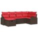 vidaXL - Canapé - 6 places - Marron et Rouge - poly rotin