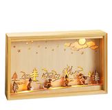 Hellum Led-binnenverlichting, hout, naturel, 34,5 x 7 x 21,5 cm