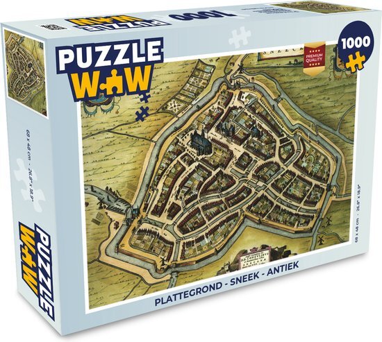 MuchoWow Puzzel Plattegrond - Sneek - Antiek - Legpuzzel - Puzzel 1000 stukjes volwassenen - Stadskaart