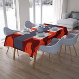 Bonamaison Tafelkleed, Anti-Mold, Sneldrogend, Waterdicht, 100% Polyester Tafellaken, Oranje Bordeaux, 140 x 200 Cm