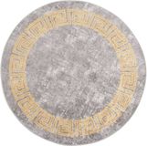 vidaXL - Tapis - lavable - ø120 cm - gris