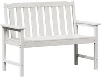 vidaXL Tuinbank Wit 120 x 59 x 88 cm HDPE