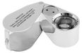 Juweliers Verrekijker 40x Vergroting UV-LED Metalen Behuizing Optisch Glas Zilverkleurig