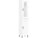 vidaXL - Hoge kast - 34,5x34x180 cm - bewerkt hout - wit