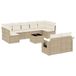 VidaXL 10-delige Loungeset met kussens, poly rattan, beige