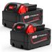Milwaukee set de 2 18V 5,5Ah batteries pour Milwaukee M18
