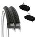 2 EBI 2 banden 24 x 1 3/8 (37-540) + Amerika fietsband voor stadsfiets kinderen/jongens, wit, zwart, rubber, voor dames, EBI24BXE