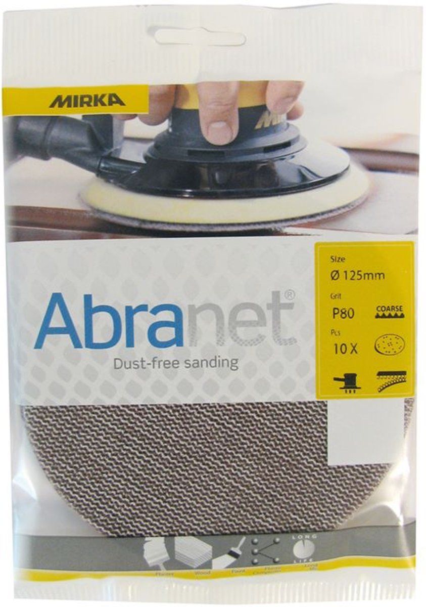 Mirka Abranet 125 mm velcro schuurschijven P 320 10 stuks