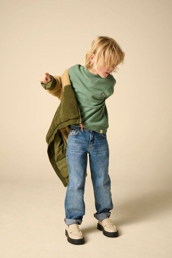 Sissy-Boy Donkergroene sweater met embroidery