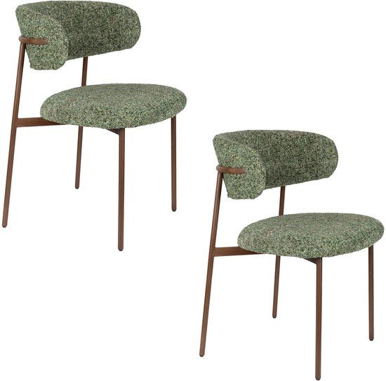Housecraft Living Claes Eetkamerstoelen Groen - Set van 2