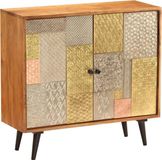vidaXL Dressoir - 80x30x75 cm - Massief Acaciahout - Meerkleurig
