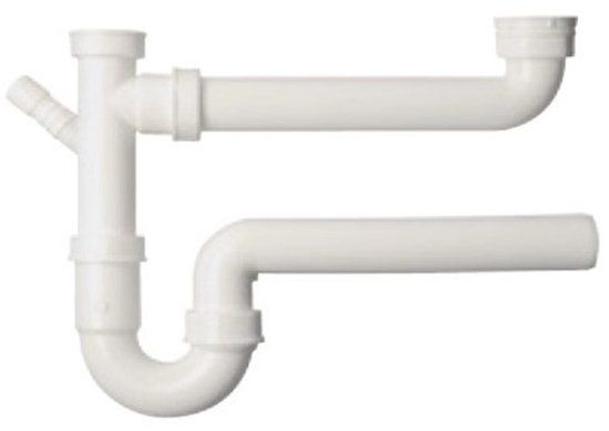 KIRCHHOFF KS Buissifon Voor Dubbele Spoelbak - Wit - 1 1/2"BI x 50 mm - Met 3/4" Apparaataansluiting