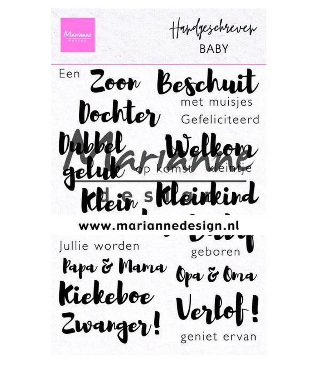 Marianne Design Clear stempels Nederlands handwritten Baby