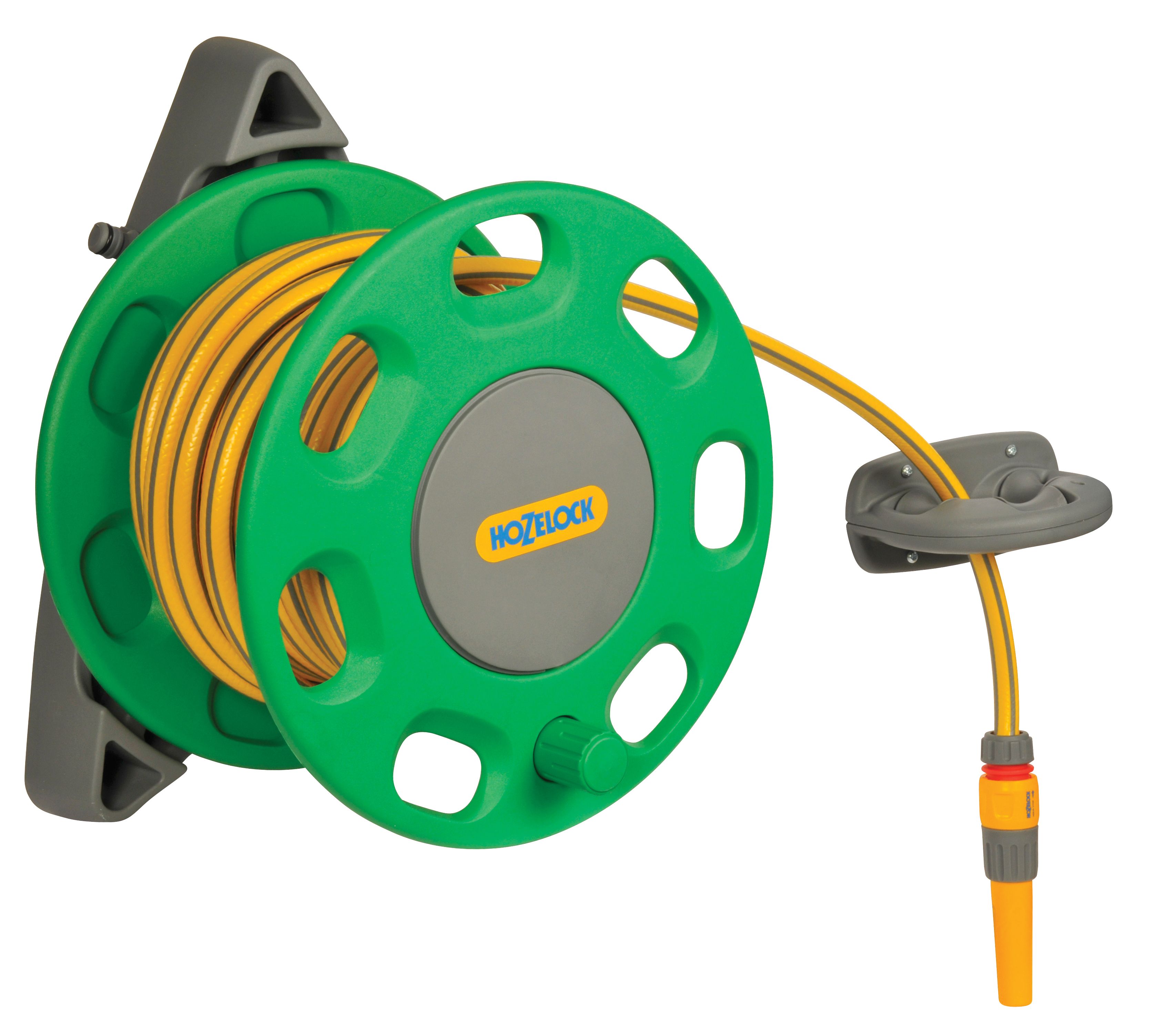 Hozelock Wandslanghaspel - 15m Slang - 12.5mm - Groen/Grijs