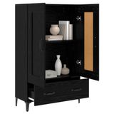 vidaXL Hoge kast, zwart eikenfineer, 70 x 31 x 115 cm, houtvezelplaat