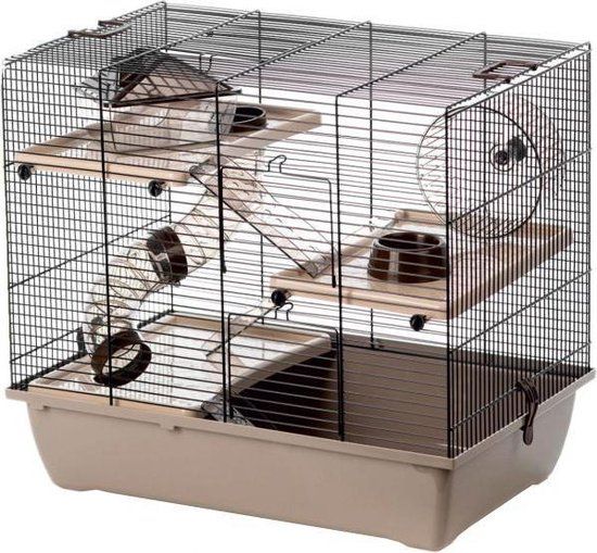 Interzoo Pinky3 Hamster Cage - Mocca - 50x33x45cm
