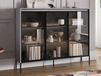 Vitrinekast TRAINING 3 portes gris avec led