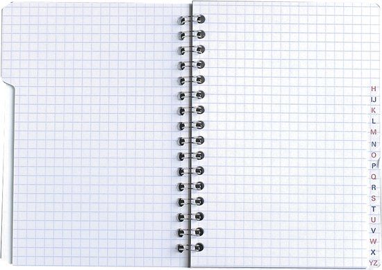 Oxford 100102879 indextab Spiraalgebonden 100 pagina's Ruitjes (5 x 5 mm) Blauw/Geel/Paars/Rood/Roze/Zwart