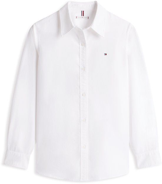 Tommy Hilfiger Oxford WW0WW46111 Dames Blouse - Wit - Maat 38