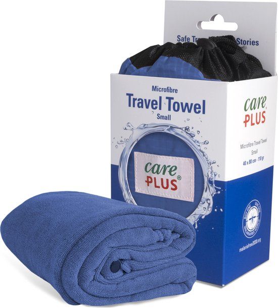 Care Plus Reishanddoek Microvezel - Small - Blauw - 40 x 80 cm