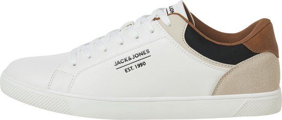 JACK & JONES JFW JORDAN SNEAKER SN Heren Veterschoenen Wit Leer/Suède Maat 41