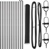 vidaXL - zeshoekig - gaashek - met - grondbevestiging - 25 - x - 1,4 - m - Grijs - Mesh