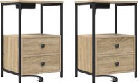 vidaXL Nachtkastje Sonoma Eiken Bewerkt Hout Set van 2