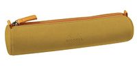 RHODIA 319043C Pennenetui, Rond, Goudkleurig, 21,5 x 5,5 cm, Echte Naden, Oranje, Binnenkant Jersey, Ivoor, Kunstleer
