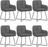 vidaXL Eetstoelen 6 stuks fluweel Donkergrijs 59 x 56,5 x 86 cm