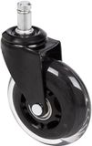 hjh office Rolo Skate Bureaustoelwielen 5 stuks 11mm / 75 mm Zwart / transparant