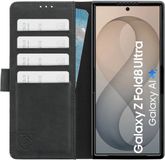 Rosso Deluxe Echt Leer Hoesje Geschikt voor Samsung Galaxy Z Fold 8 Ultra | Portemonnee Book Case | Zwart