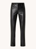 NYDJ Marilyn Mid Waist Straight Fit Faux Leather Trousers