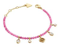 GUESS Jaipur Splendor Beads & Charms Bracelet Yellow Gold / Lightrose goudkleurig