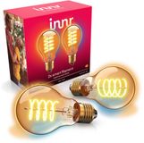Innr E27 filament lamp - geschikt voor Philips Hue - Zigbee - LED smart bulb - warmwit tot koelwit licht - slimme verlichting - dimbaar - 610 lumen - 2 pack