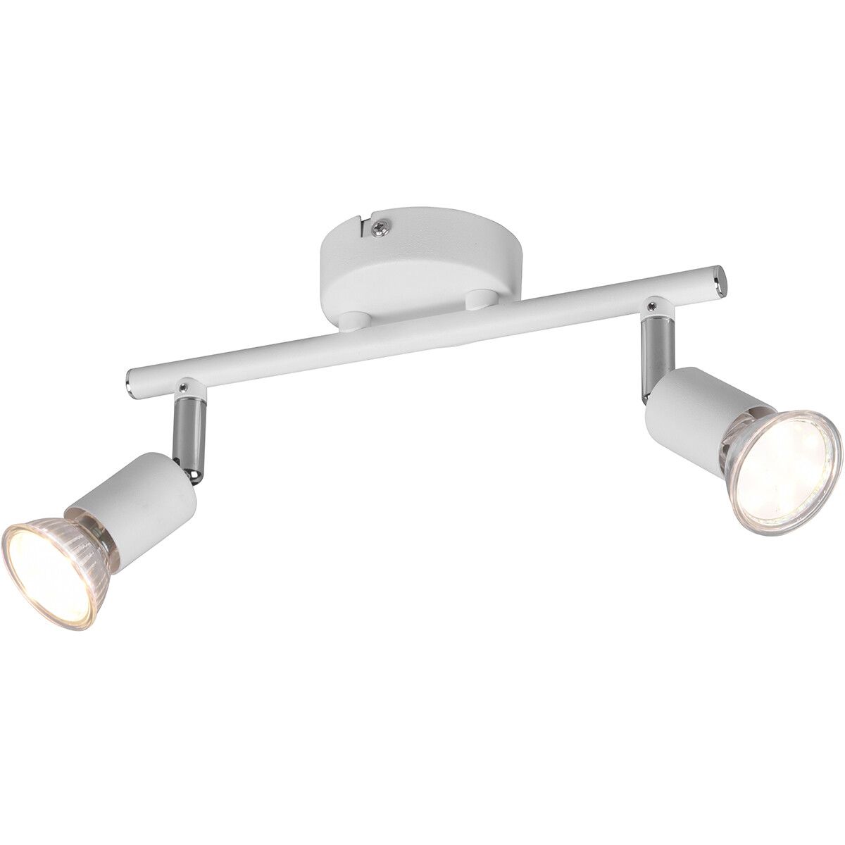 BES LED Trion Pamo Plafondspot - GU10 - 2-lichts - Rond - Mat Wit - Aluminium - 130cm