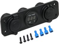 Mmobiel Universele Waterdichte Drie Gaten Paneel Duo USB Oplader - Blauwe LED Indicatie - Sigaret Oplader