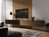 KINGSTON DUO Meuble TV-Hifi 2 portes battantes 280 cm noir mat/noyer