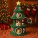 StarTech Kartonnen klimboom voor katten - Kraboom met huisje - Kerstboomdesign - 2 niveaus - Krabpalen - Speelbal - Hout - Lichtgroen