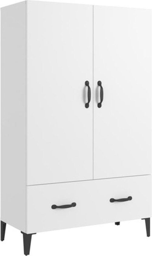 vidaXL Hoge kast 70x31x115 cm bewerkt hout wit