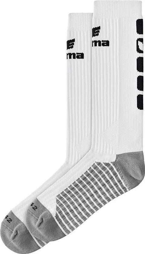 Erima Classic 5-C Voetbalsokken Lang - Wit / Zwart (Maat 31-34)