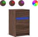 vidaXL Nachtkastje met LED-verlichting bewerkt hout bruin eikenkleur