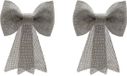 Decoris Kaemingk B.V. Zilveren hangende strik van 12 x 14 cm