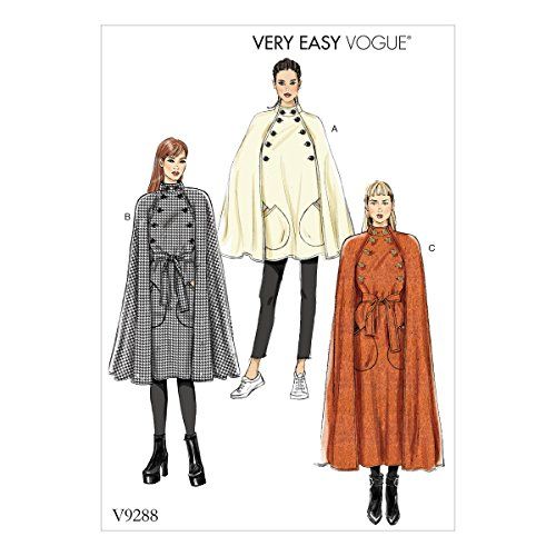 Vogue Patterns Misses Cape and Belt - Woven, Multicolor, 15 x 0.5 x 22 cm