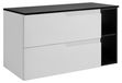 3xE living Meuble bas de salle de bain, blanc/noir, 100 (80 + 20) x 46 x 58 cm